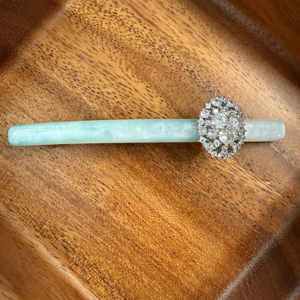 Glacial Blue Crystal Barrette